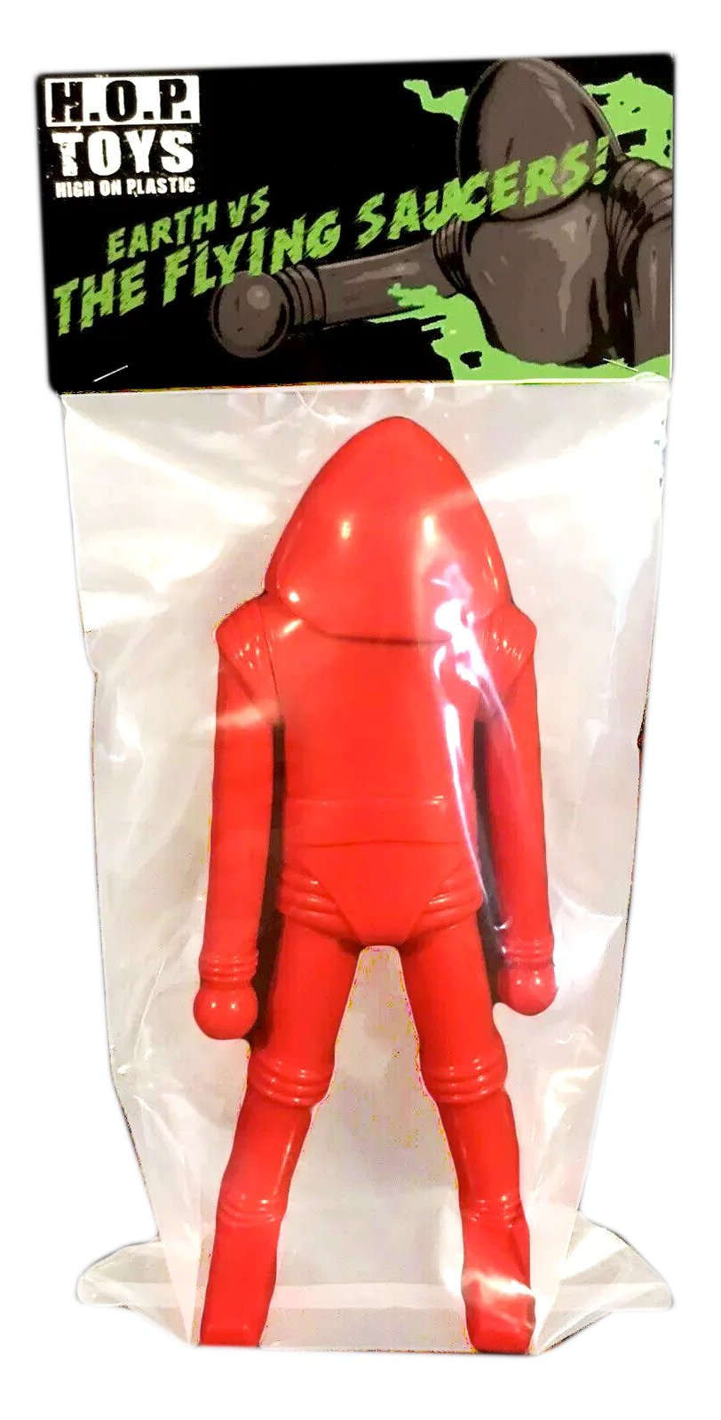 Earth vs The Flying Saucers 12" Saucerman Sofubi Red Vinyl Blank Unpainted HOPToys Figure 1 of 25