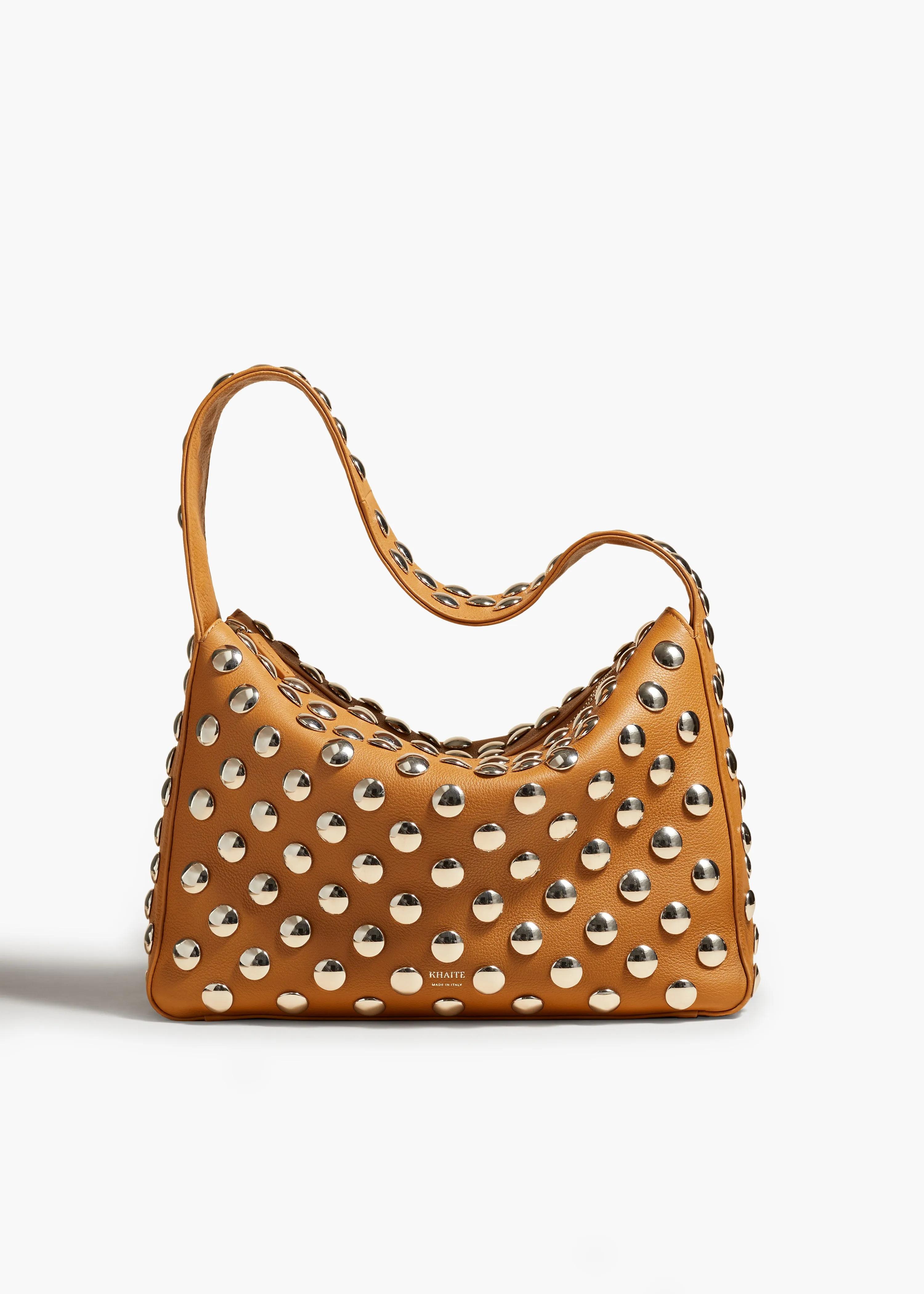 Elena Bag in Nougat Leather with Studs