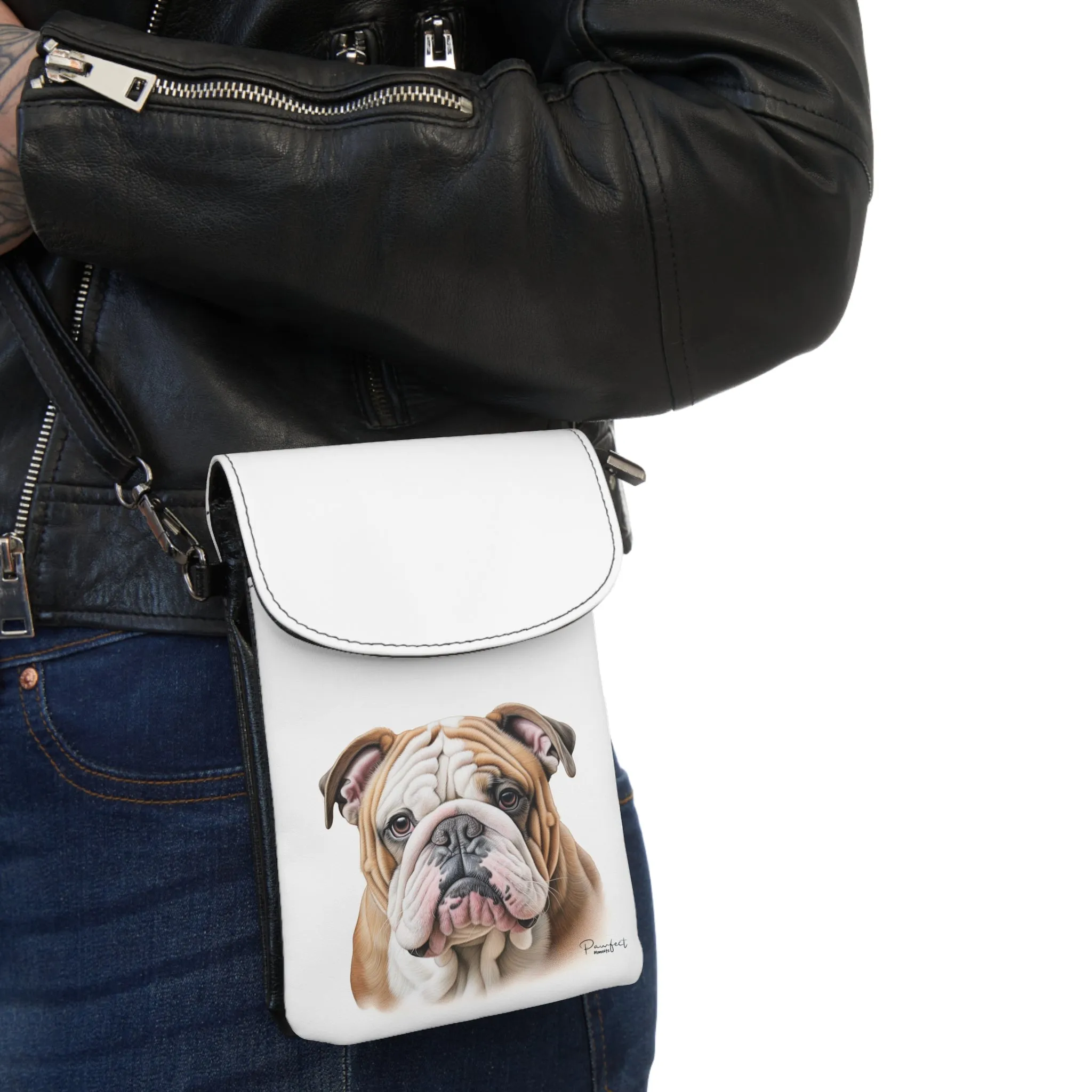 English Bulldog Small Cell Phone Wallet