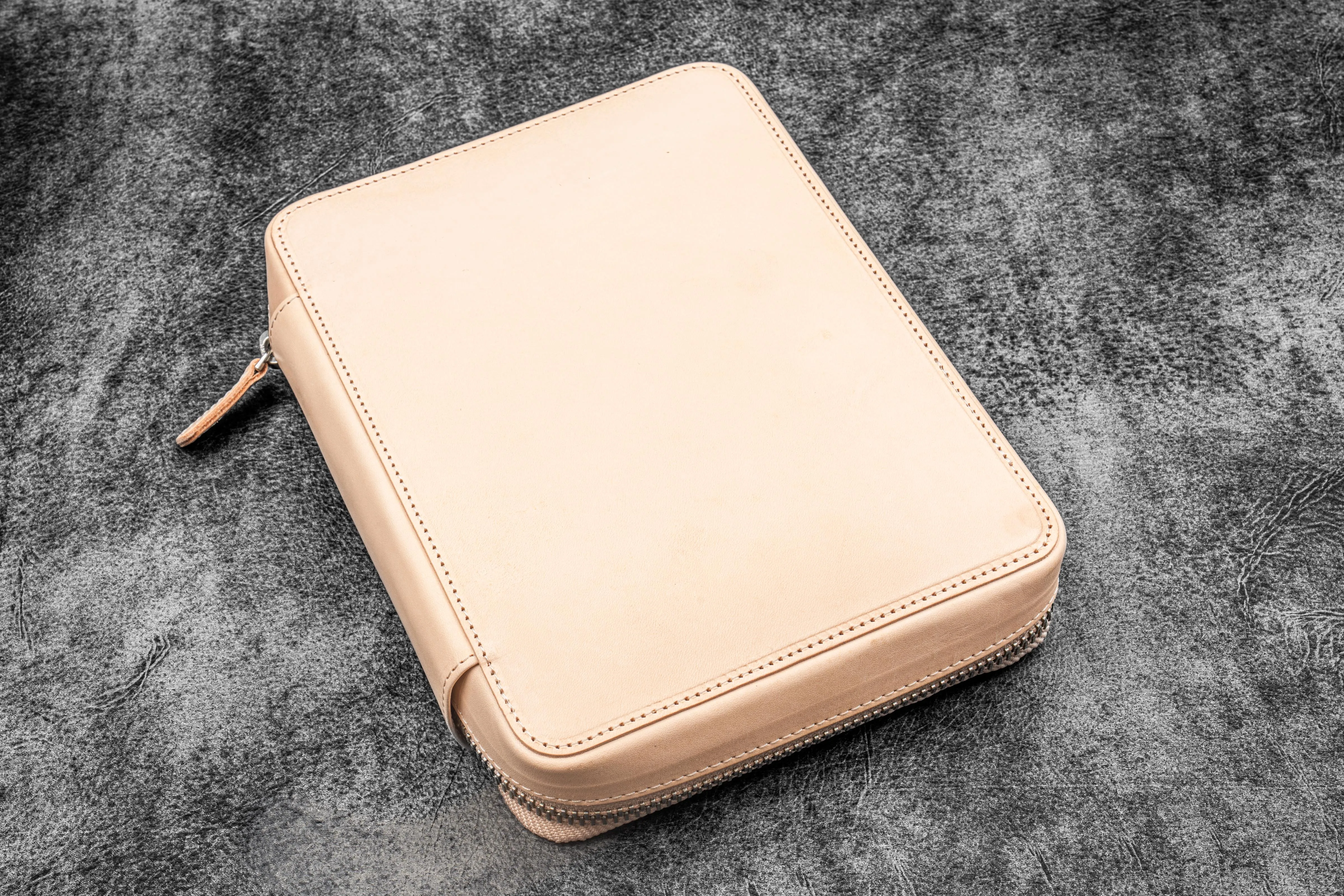 Expansi-Folio  Leather Wide A5 Zip Folio - Undyed Leather