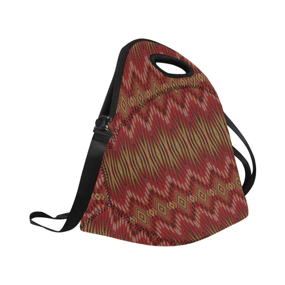 Fire Feather Red Neoprene Lunch Bag/Large