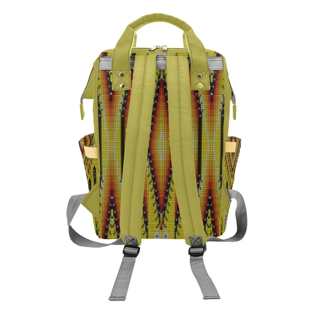 Fire Feather Yellow Multi-Function Diaper Backpack/Diaper Bag