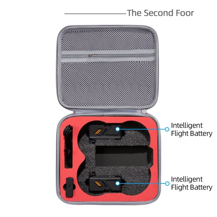 For DJI Avata Drone Body Square Shockproof Hard Case Carrying Storage Bag, Size: 27 x 23 x 10cm(Grey   Red Liner)