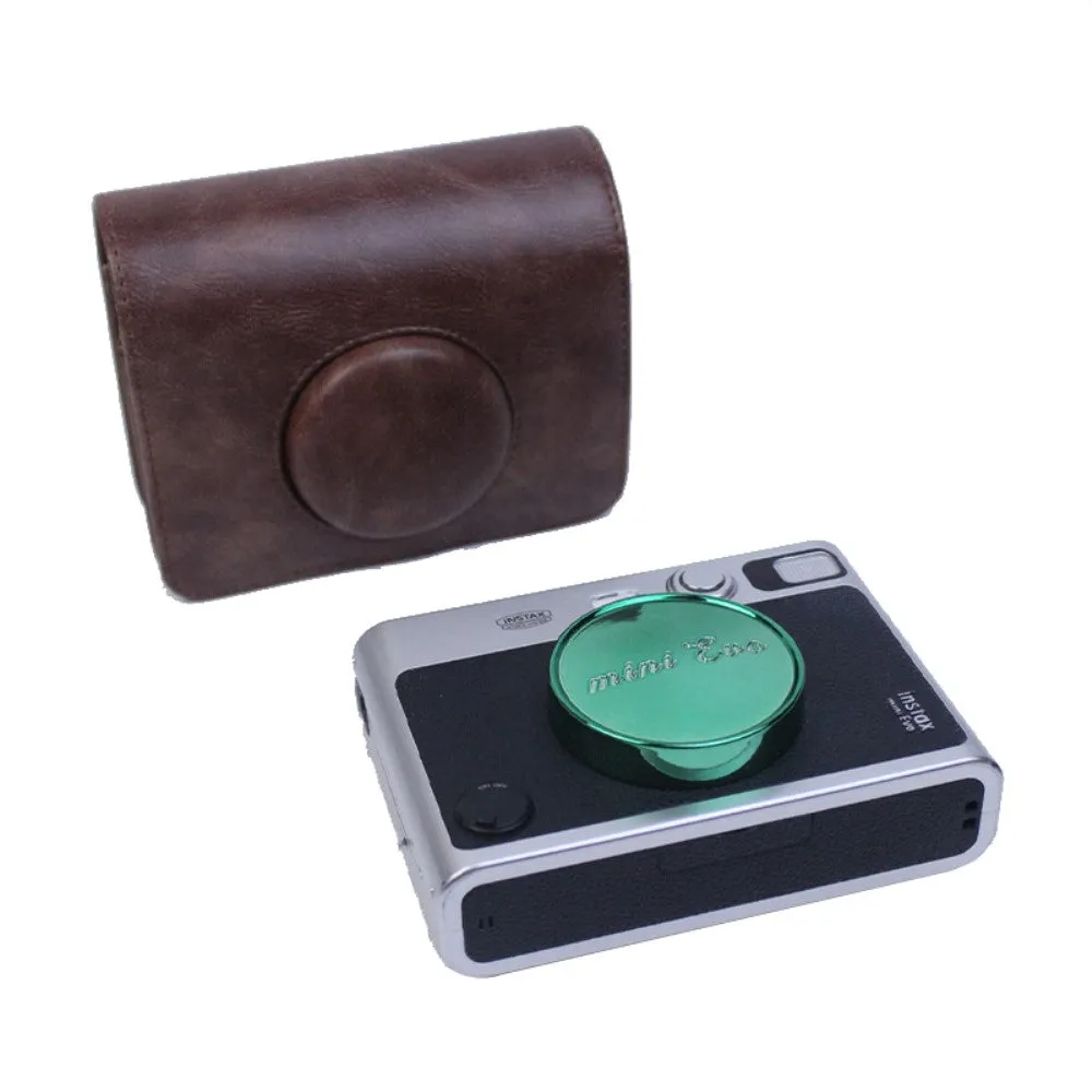 Fujifilm Instax Mini Evo PU leather case with strap - Coffee