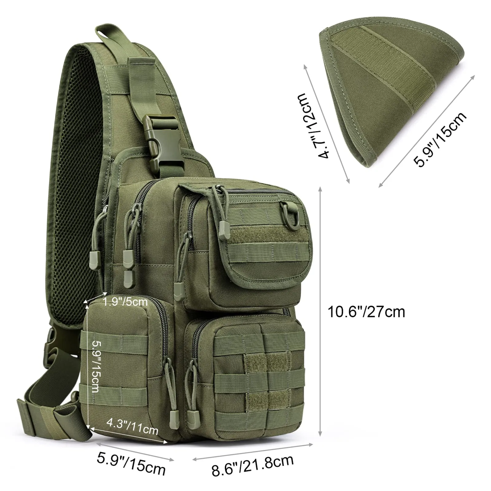 G4Free Tactical EDC Sling Bag Pack with Pistol Holster