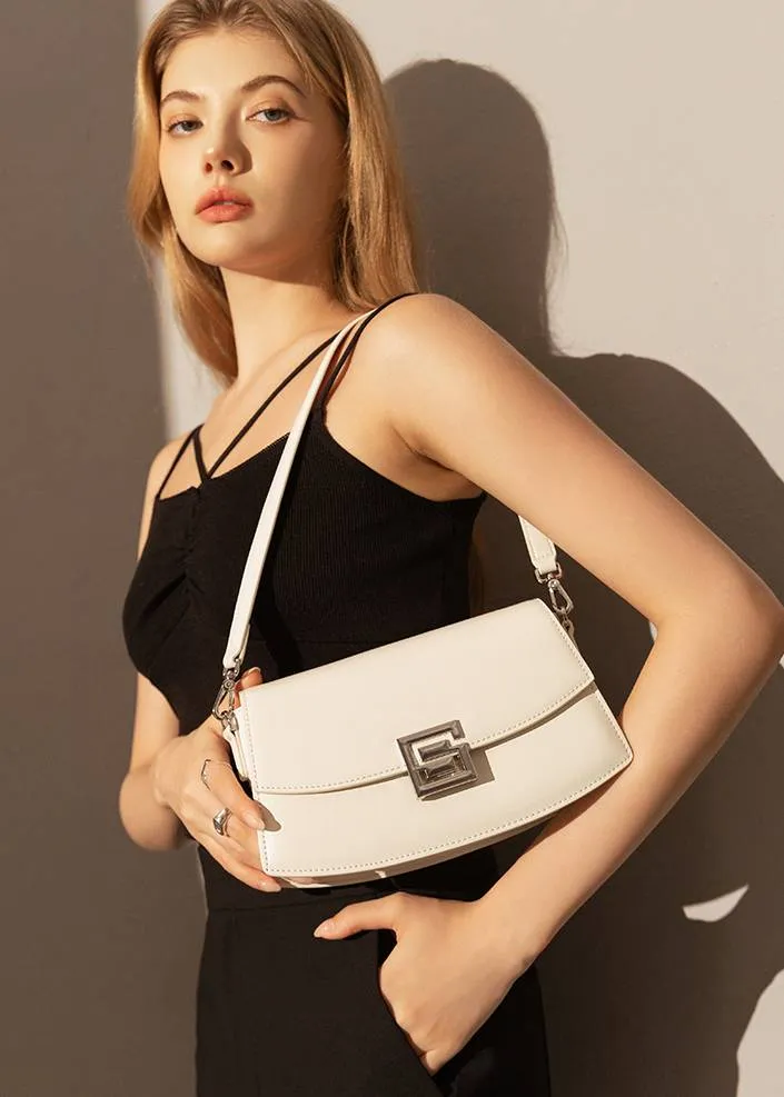 Genuine Cowhide Leather Flap Shoulder Bag