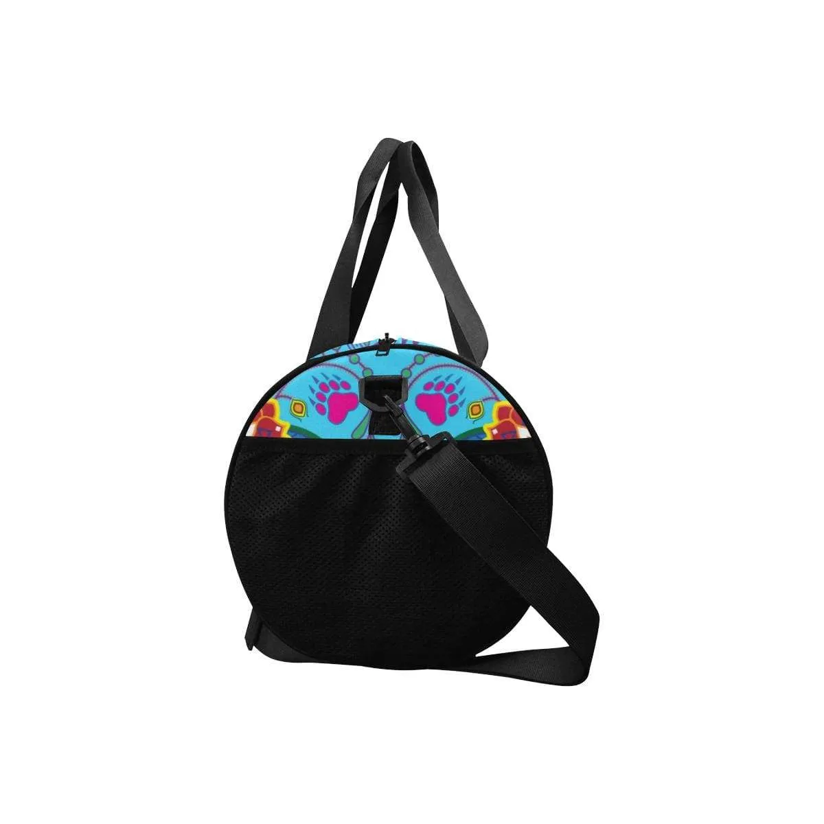 Geometric Floral Winter - Sky Blue Duffle Bag