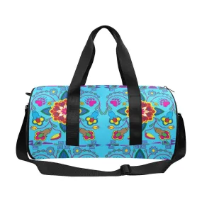 Geometric Floral Winter - Sky Blue Duffle Bag