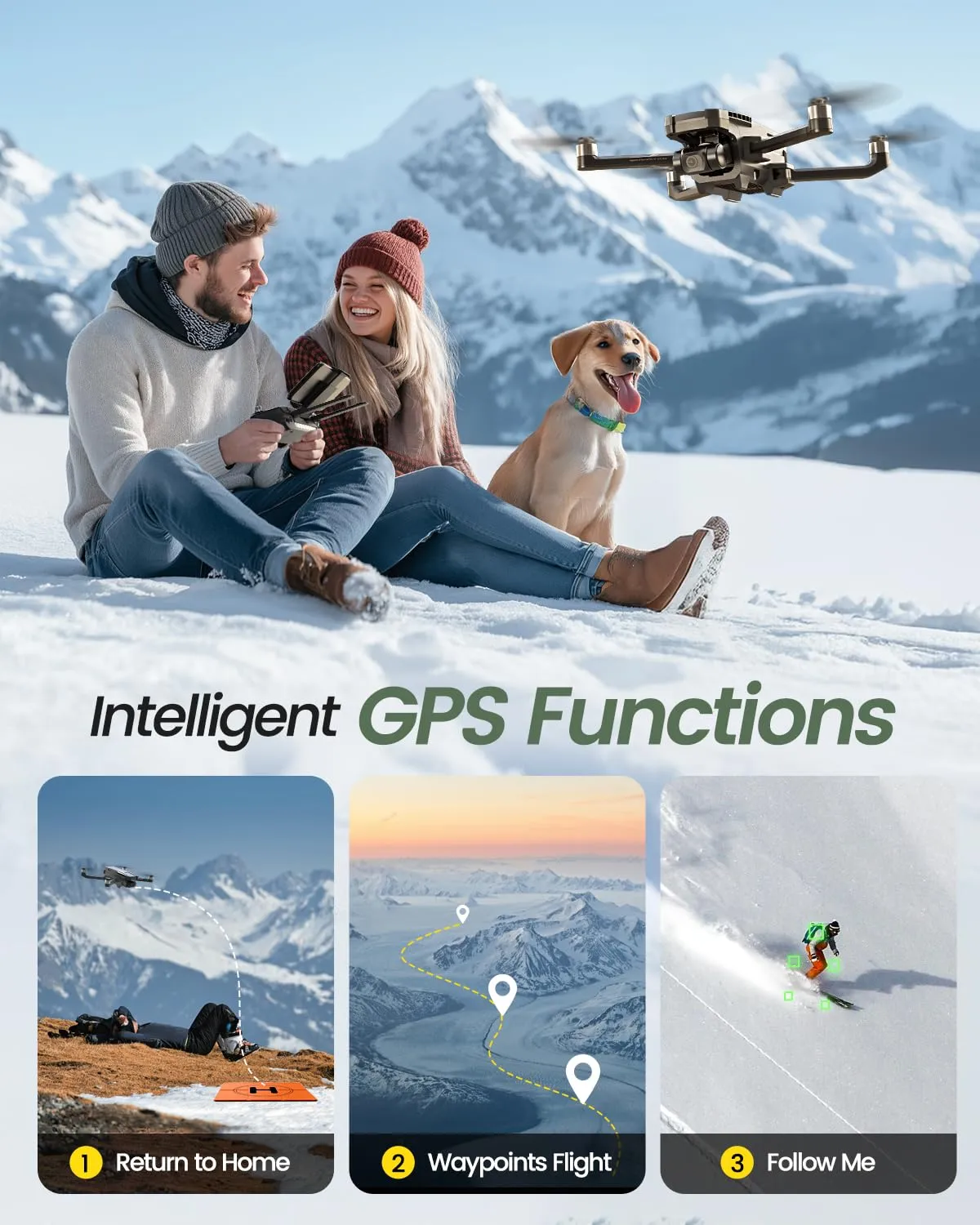 GPS Drones with Camera for Adults 4K FAA, 2-Axis Gimbal, Built-in Remote ID, 120°FOV, Brushless Motor, 5G WiFi Transmission, Smart Return Home