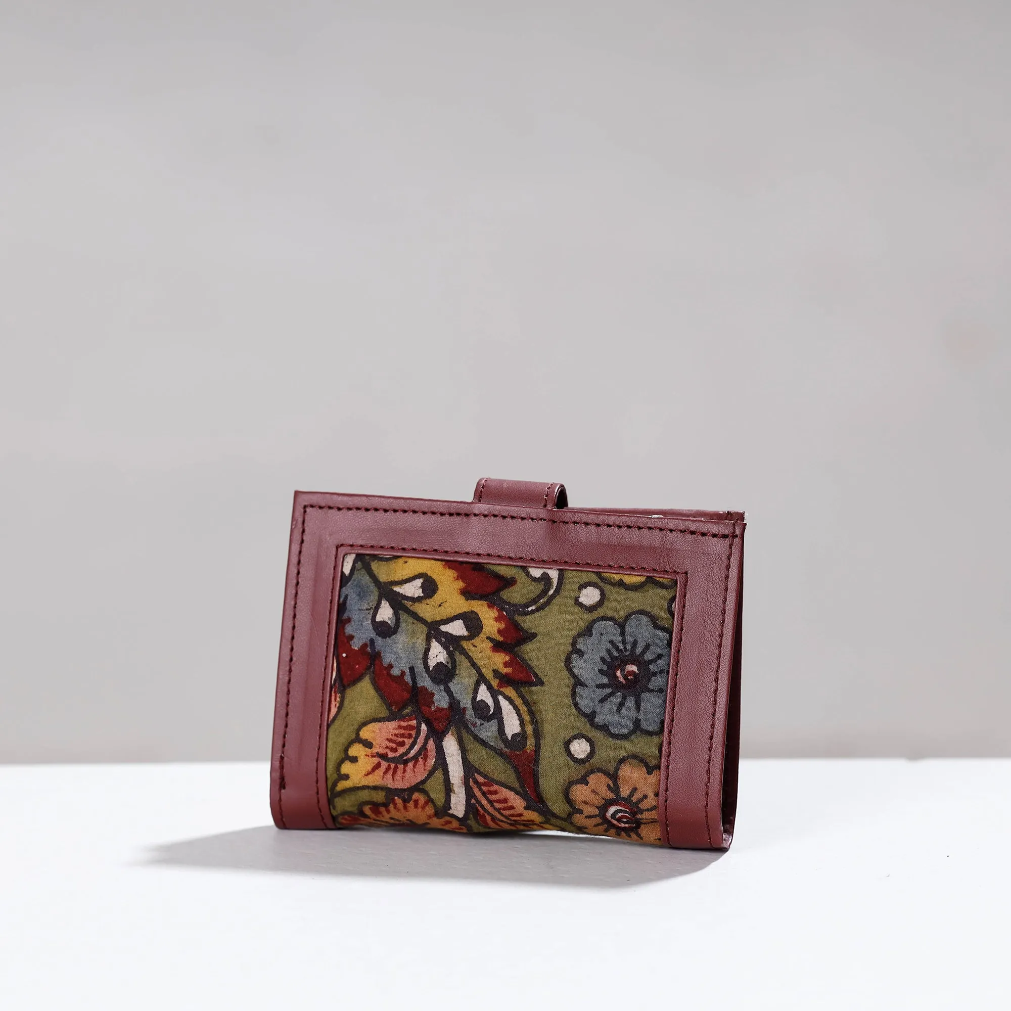 Grey - Handpainted Kalamkari Cotton Wallet