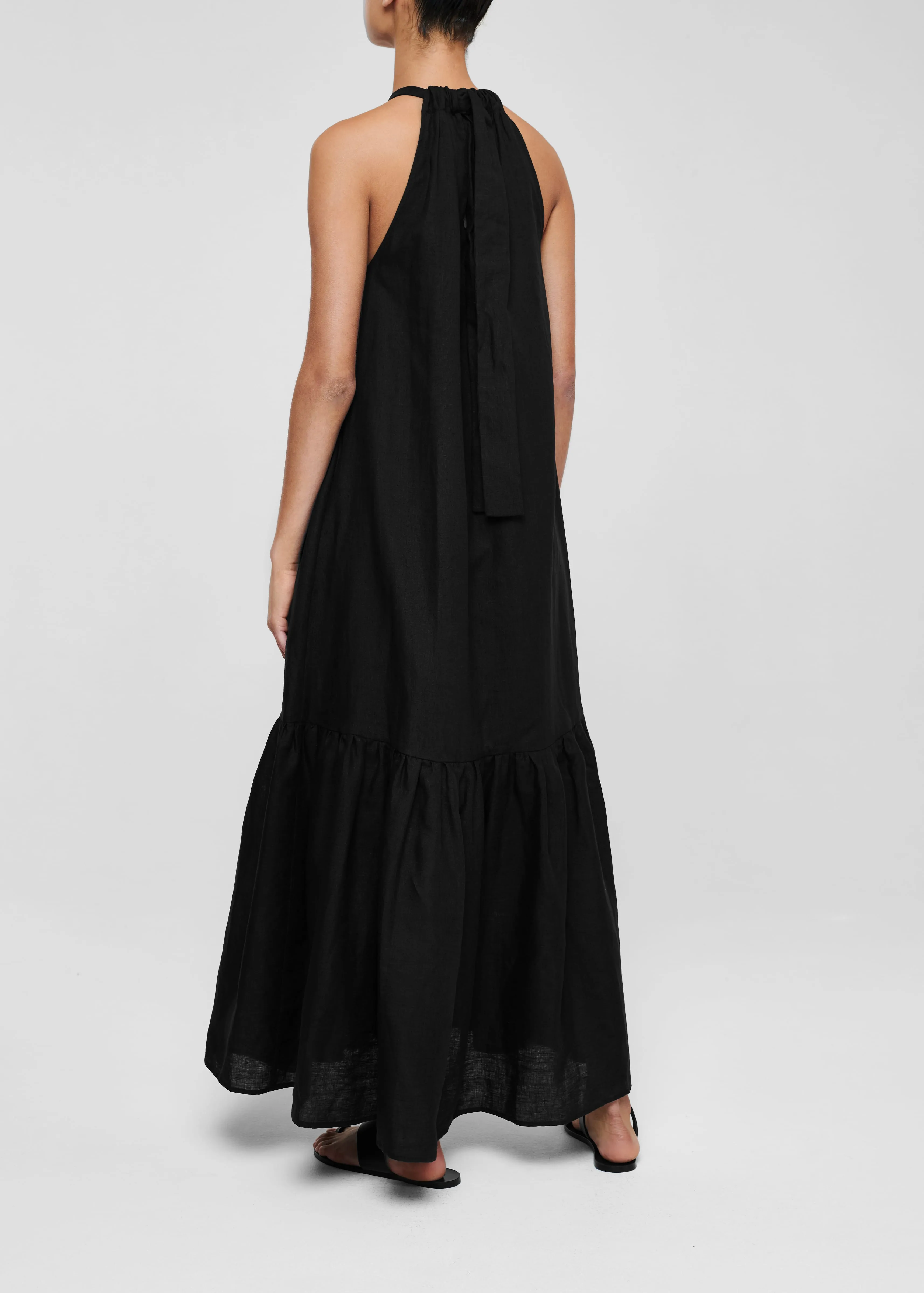 Ibiza Maxi Dress Black Organic Linen