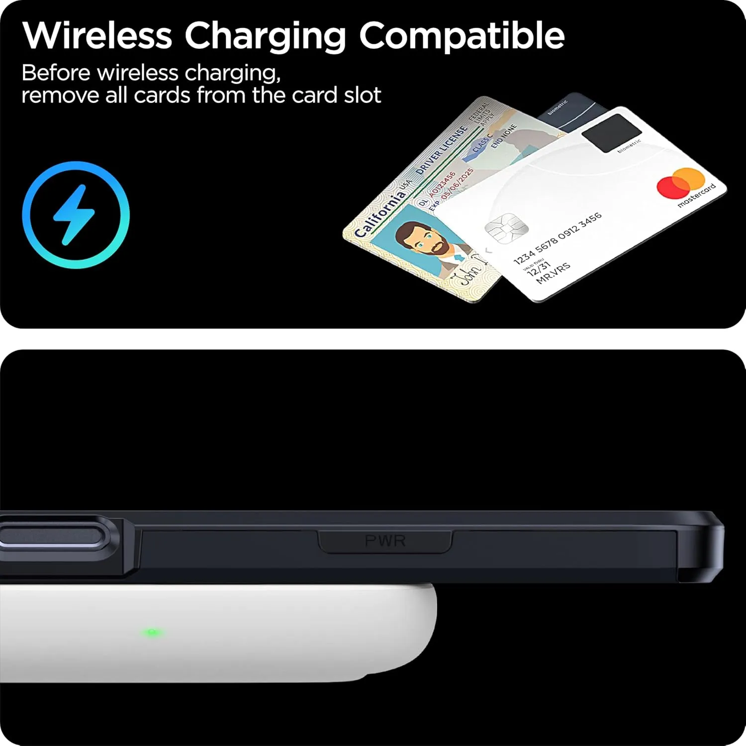 iPhone 16 Wallet Card Slot Wireless Charging Case