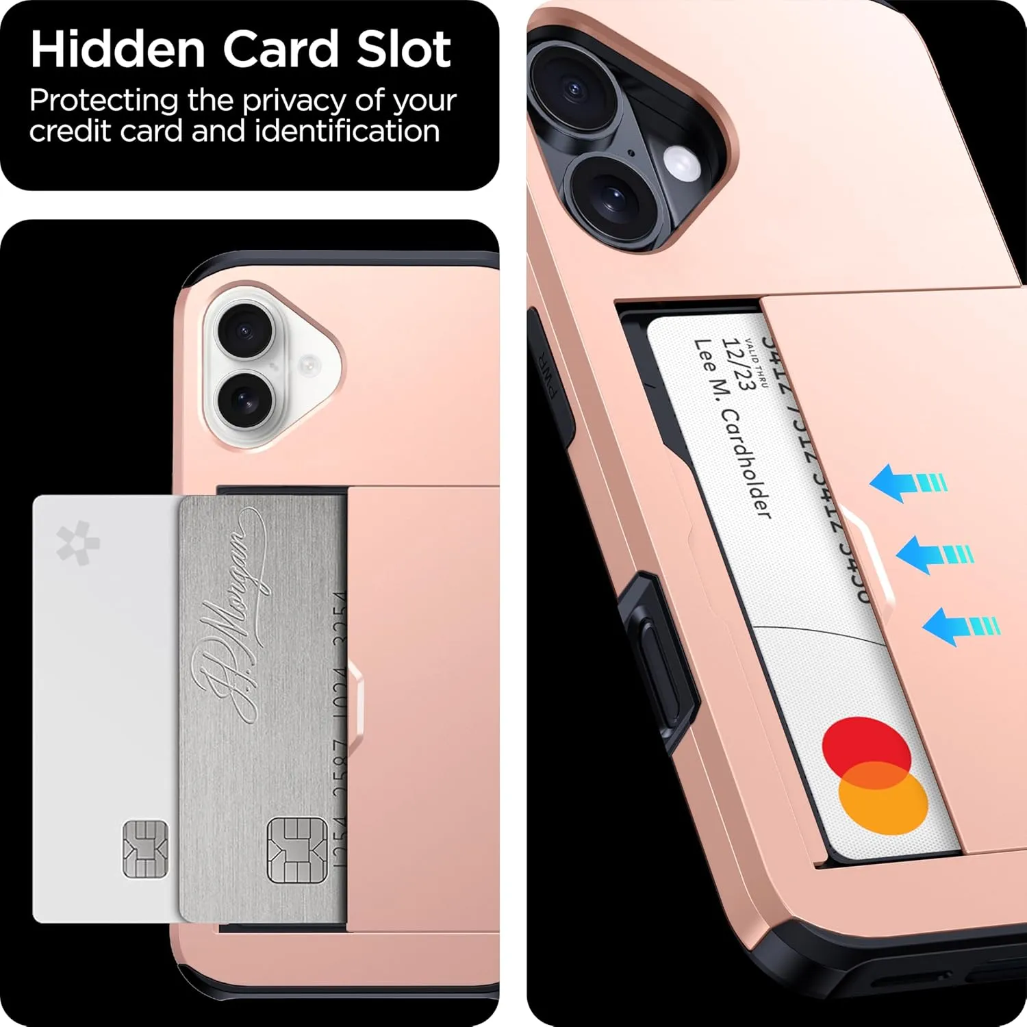 iPhone 16 Wallet Card Slot Wireless Charging Case