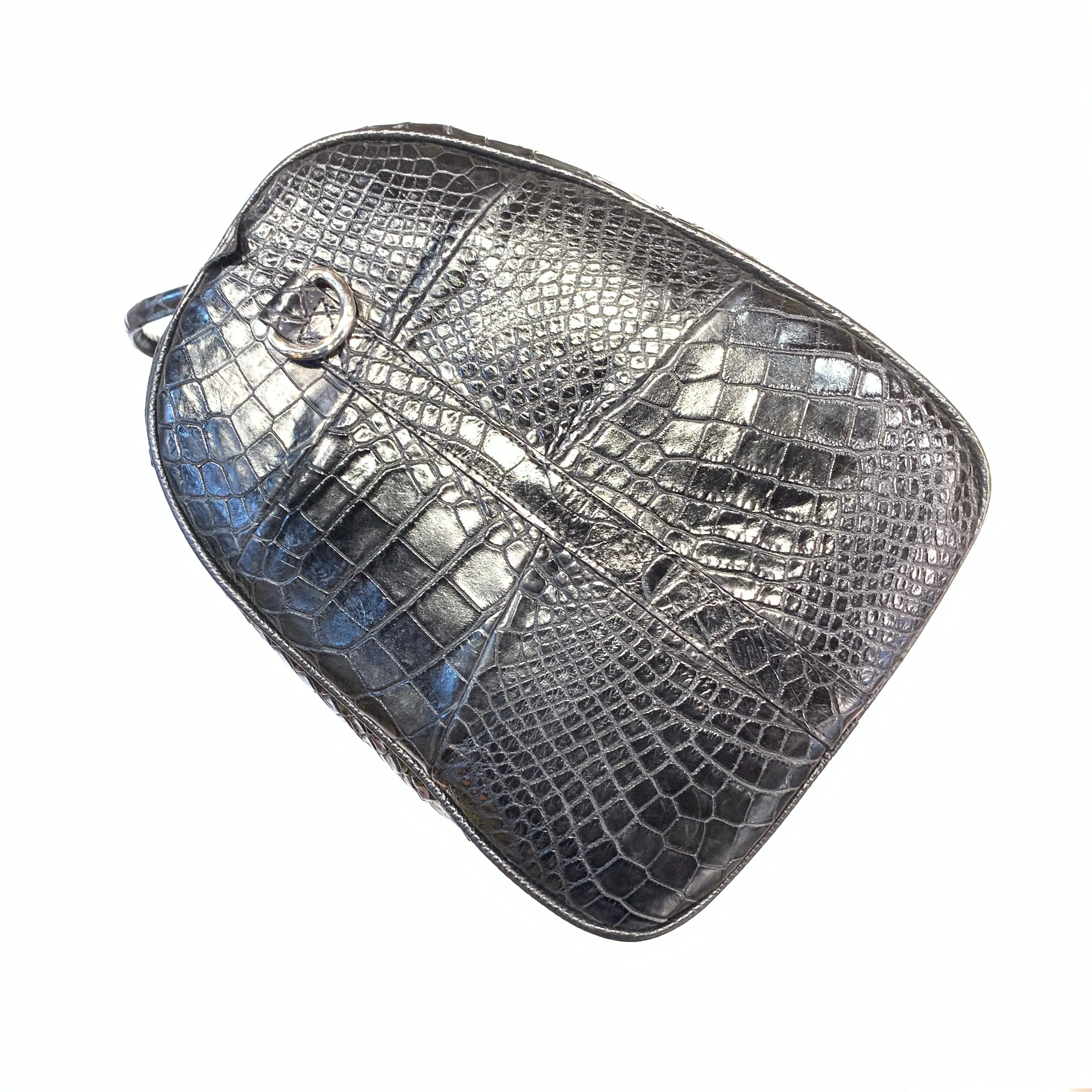 Kashani Black Full Alligator Body Duffle Bag