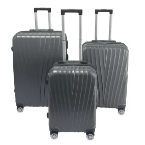 Kuber Industries Set of 3 Lightweight 20inch, 24inch, 28inch Cabin Trolley Bags with 360 Degree Wheels | Expandable Carry-On Cabin Luggage Suitcase | Bags for Travel | 61103PCGRY-Grey