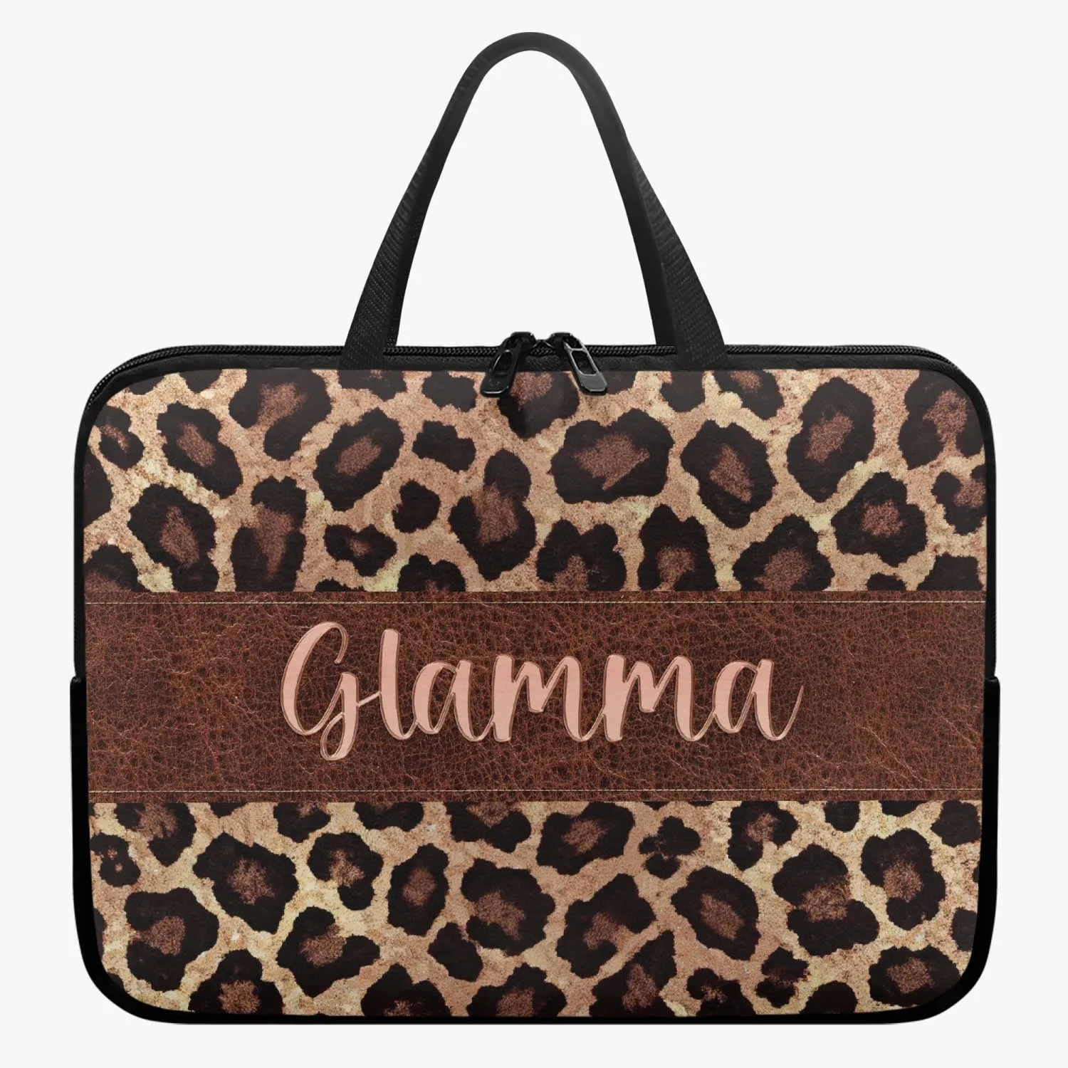 Laptop Sleeve with handles - Leopard Print - Glamma