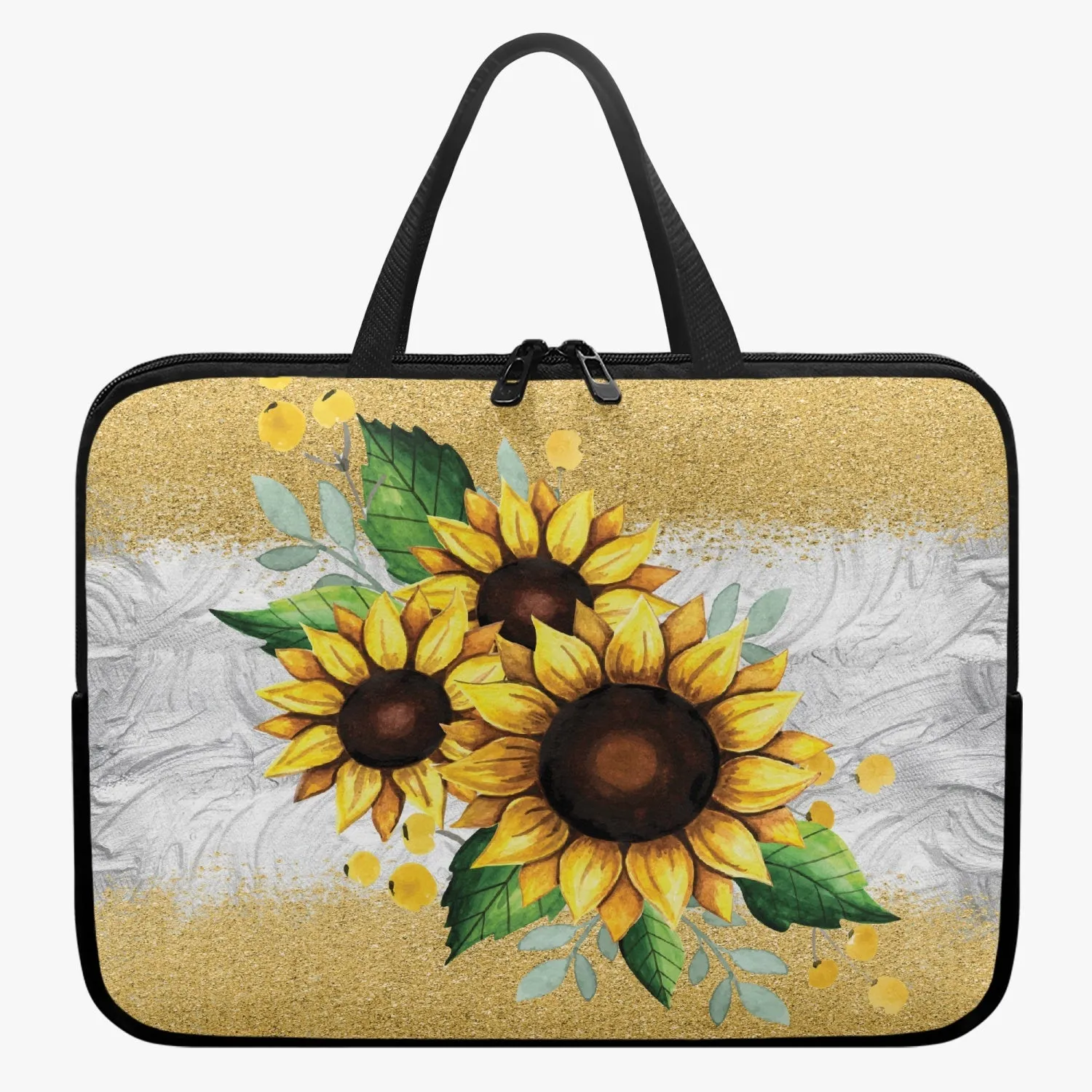 Laptop Sleeve with Handles - Sunflowers