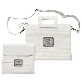 Leatherette Talit Bag With Plate 36*29 Cm - White