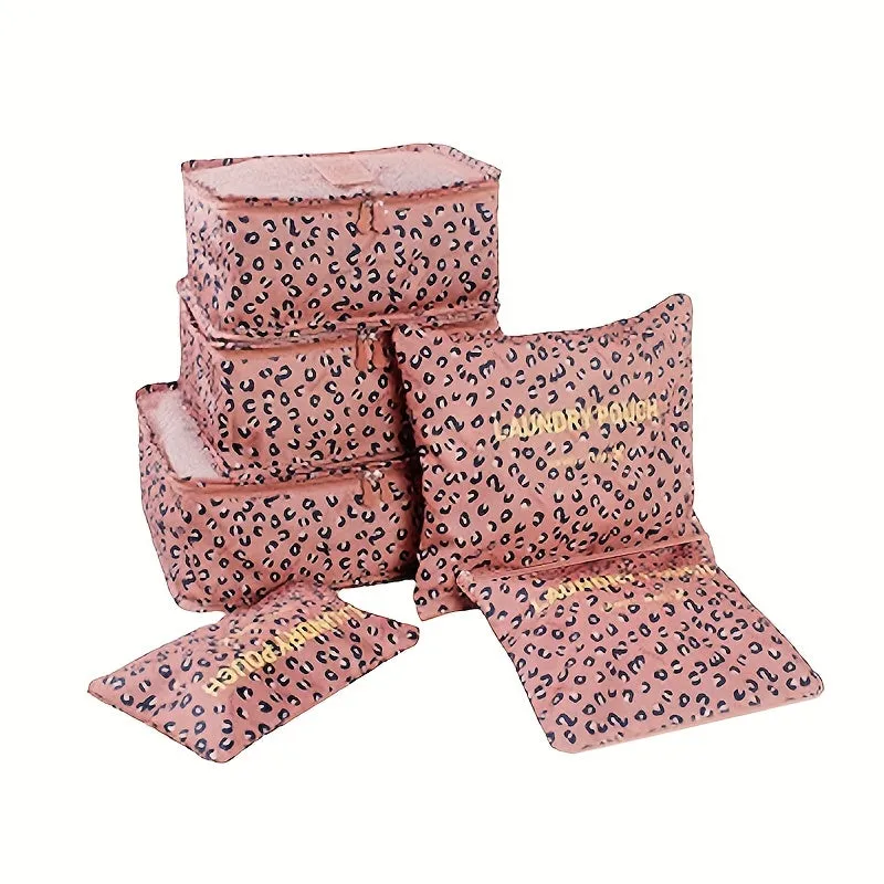 Leopard Travel Cubes Organize Clothing Underwear Socks and Makeup