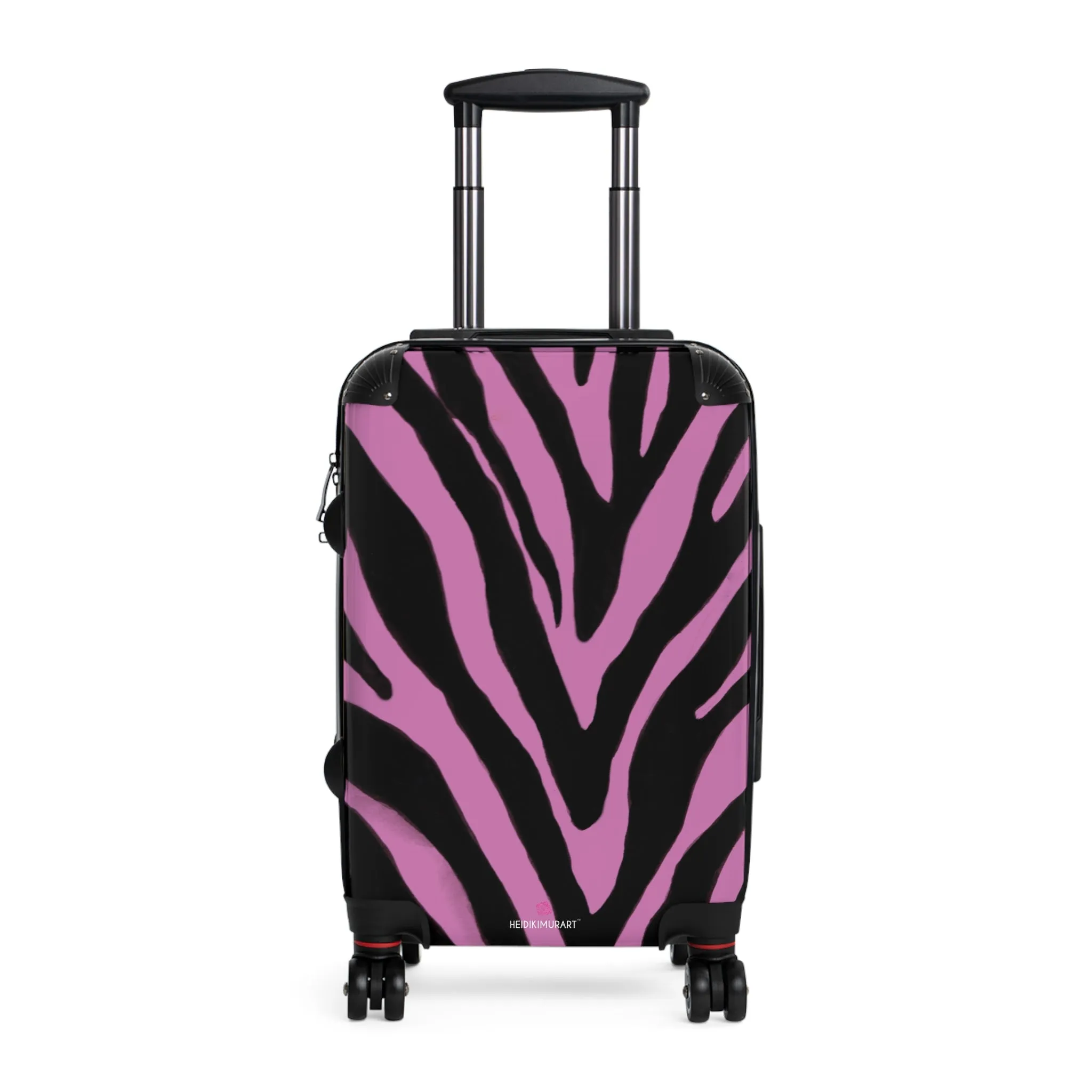 Light Pink Zebra Print Suitcases, Animal Print Best Suitcases, Travel Bag Suitcases (Small, Medium, Large)