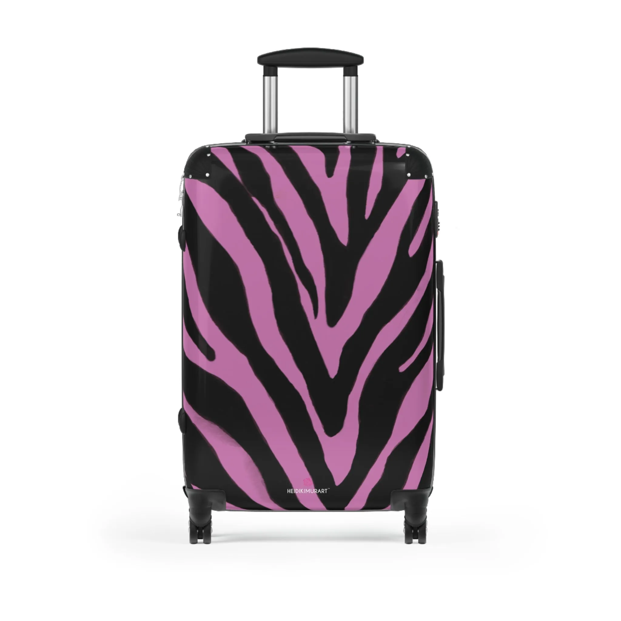 Light Pink Zebra Print Suitcases, Animal Print Best Suitcases, Travel Bag Suitcases (Small, Medium, Large)