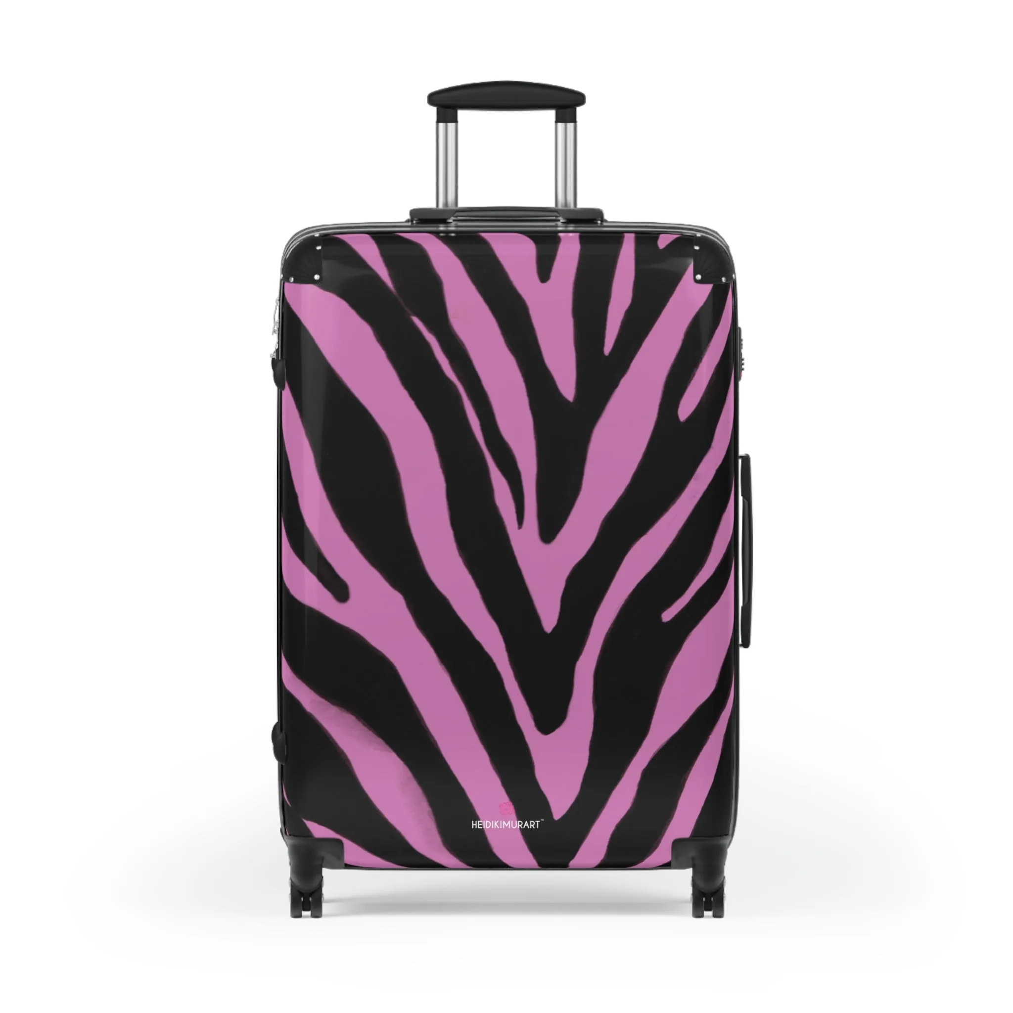 Light Pink Zebra Print Suitcases, Animal Print Best Suitcases, Travel Bag Suitcases (Small, Medium, Large)