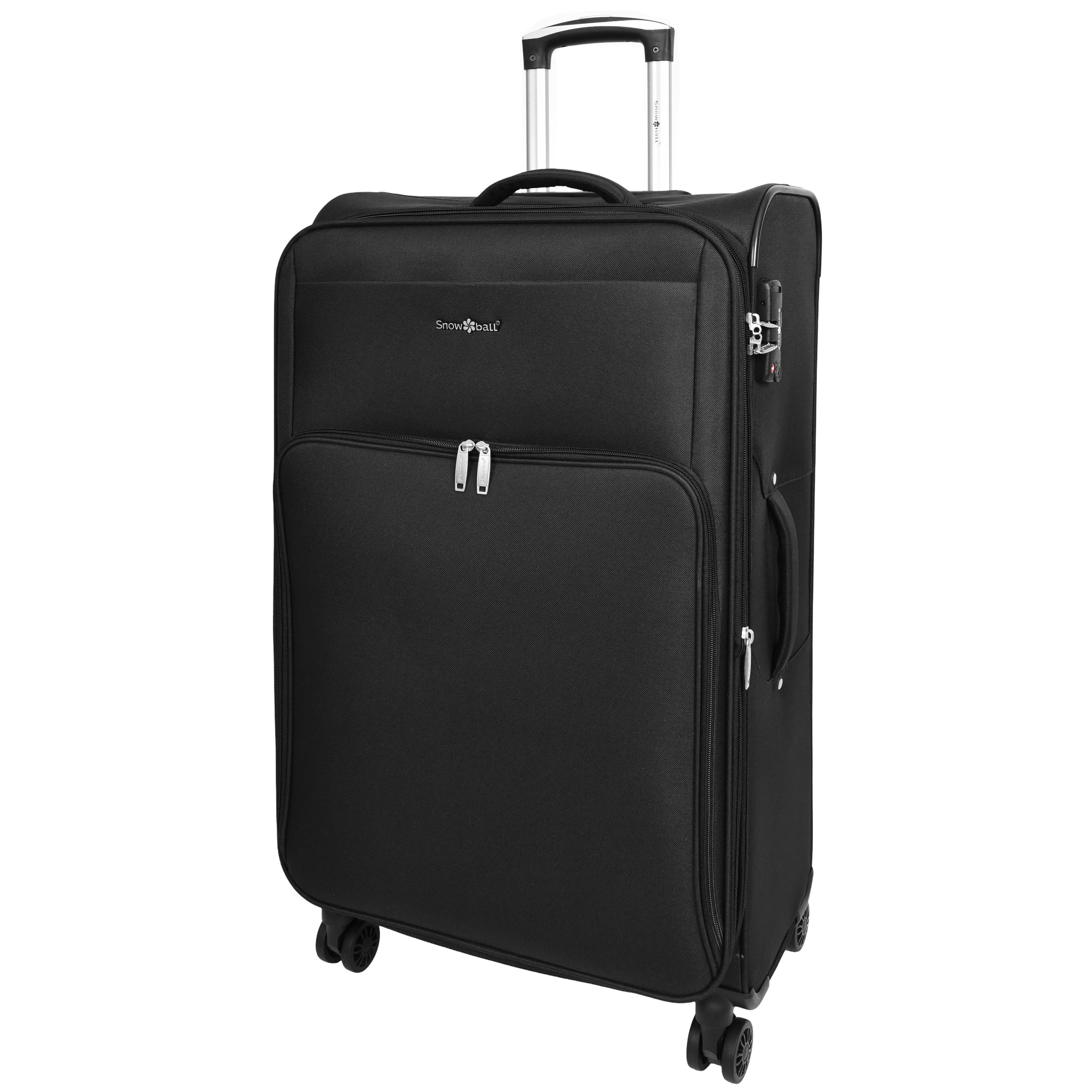 Lightweight Soft Suitcase 8 Wheel Expandable Luggage Pokeno Black