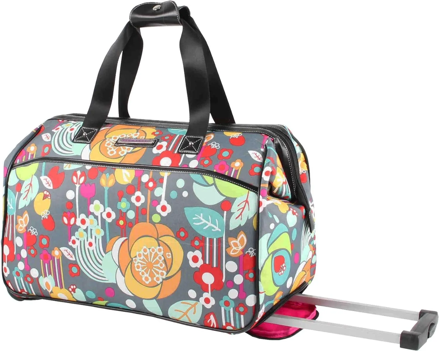 Lily Bloom 22 in Luggage Designer Pattern Suitcase Wheeled Duffel Carry On Bag