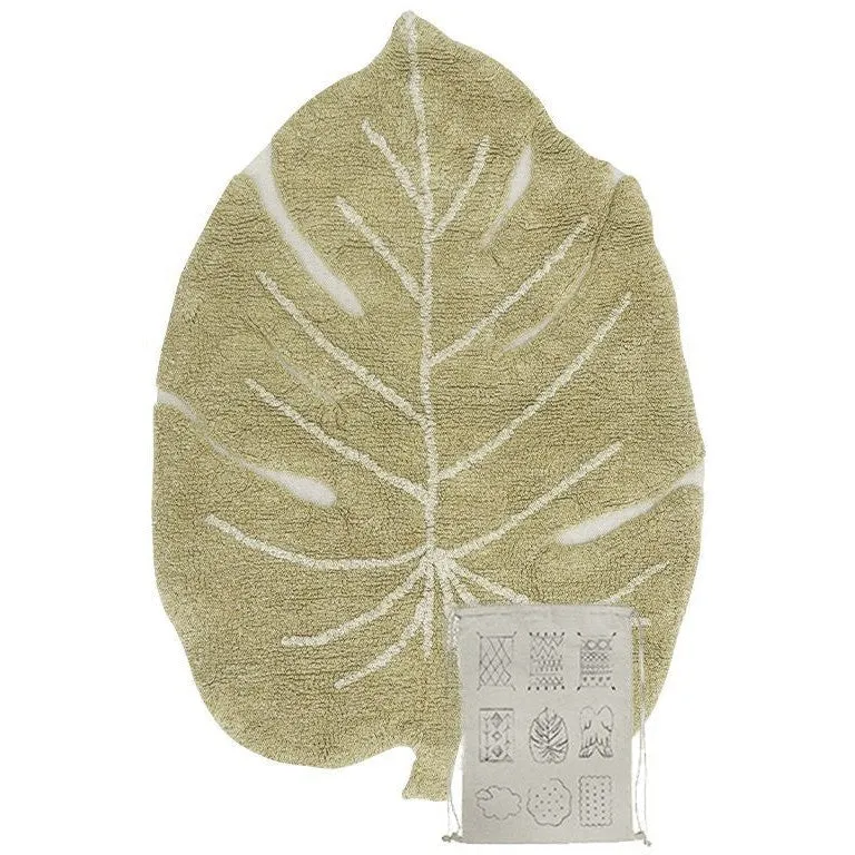 Lorena Canals Washable Rug Mini Monstera Olive