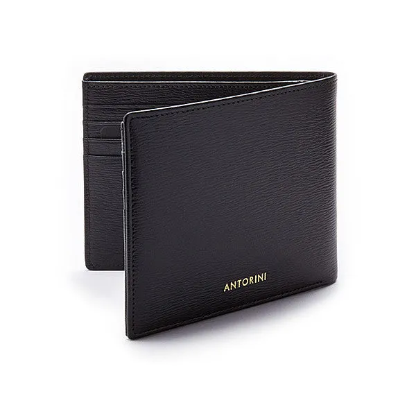 Men's Billfold Card Wallet ANTORINI in Black Terre, 8cc