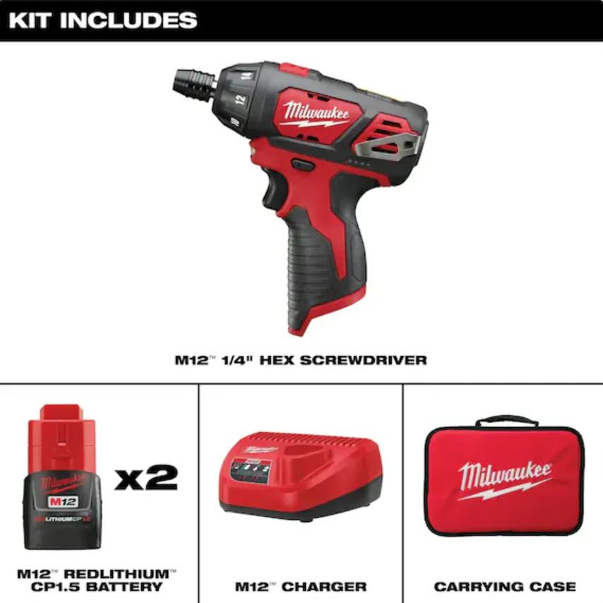 Milwaukee 2401-22 M12™ 1/4" Hex Screwdriver Kit