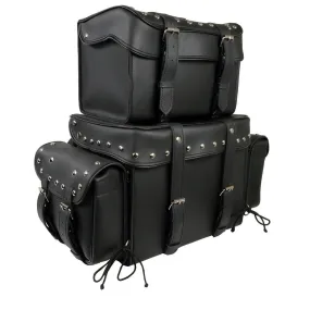 Milwaukee Leather SH650 Large Black PVC 4-Piece Studded Motorcycle