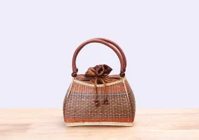 Mini Bamboo Wicker Handbag (Brown)