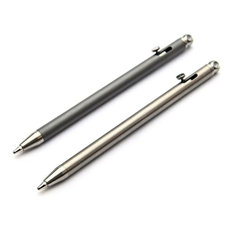 Mini Titanium Pen EDC Gadget Keychain Ballpoint Pen Practical Tactical Pen Outdoor Camping Hiking Cycling Equipment