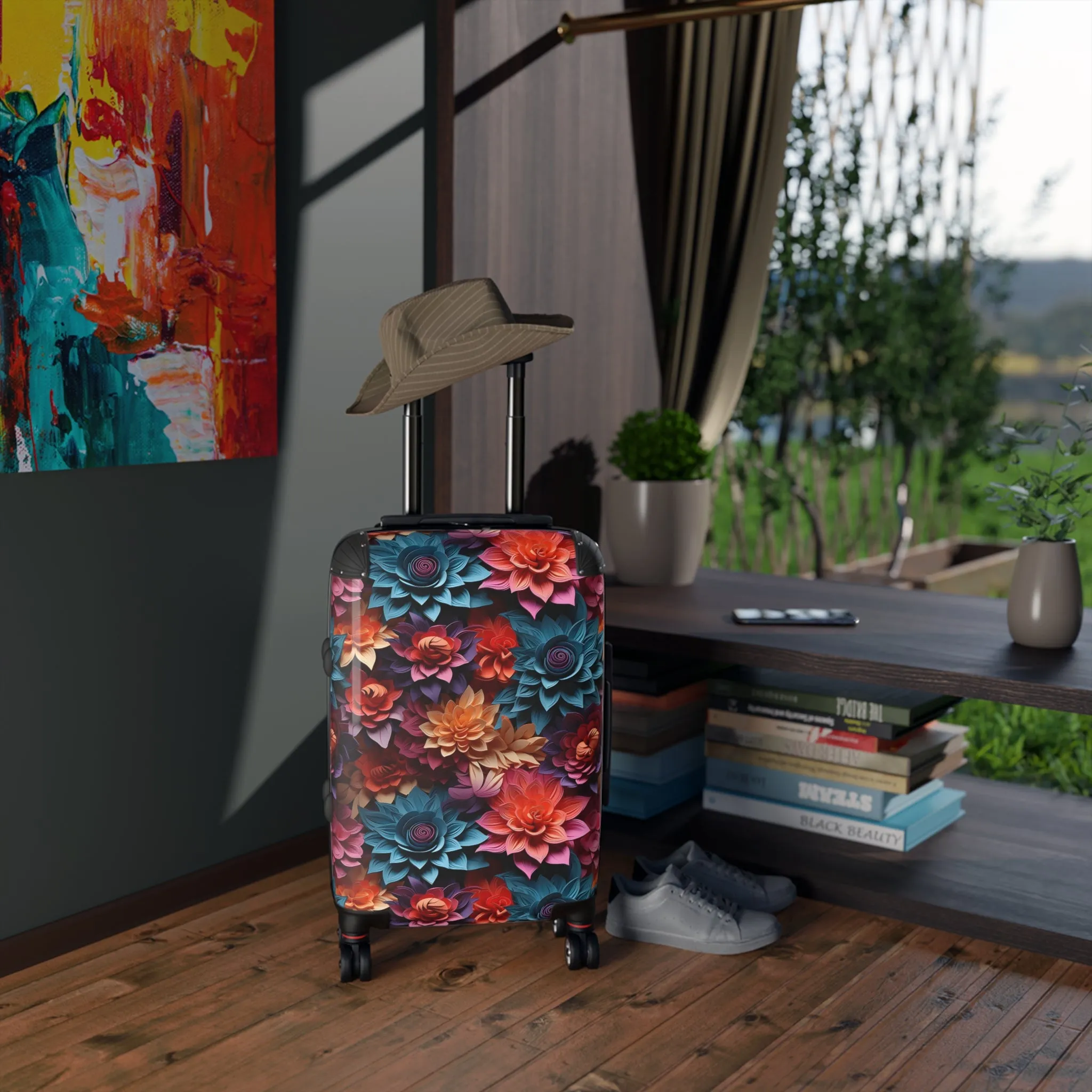 Multicolor Floral Suitcase