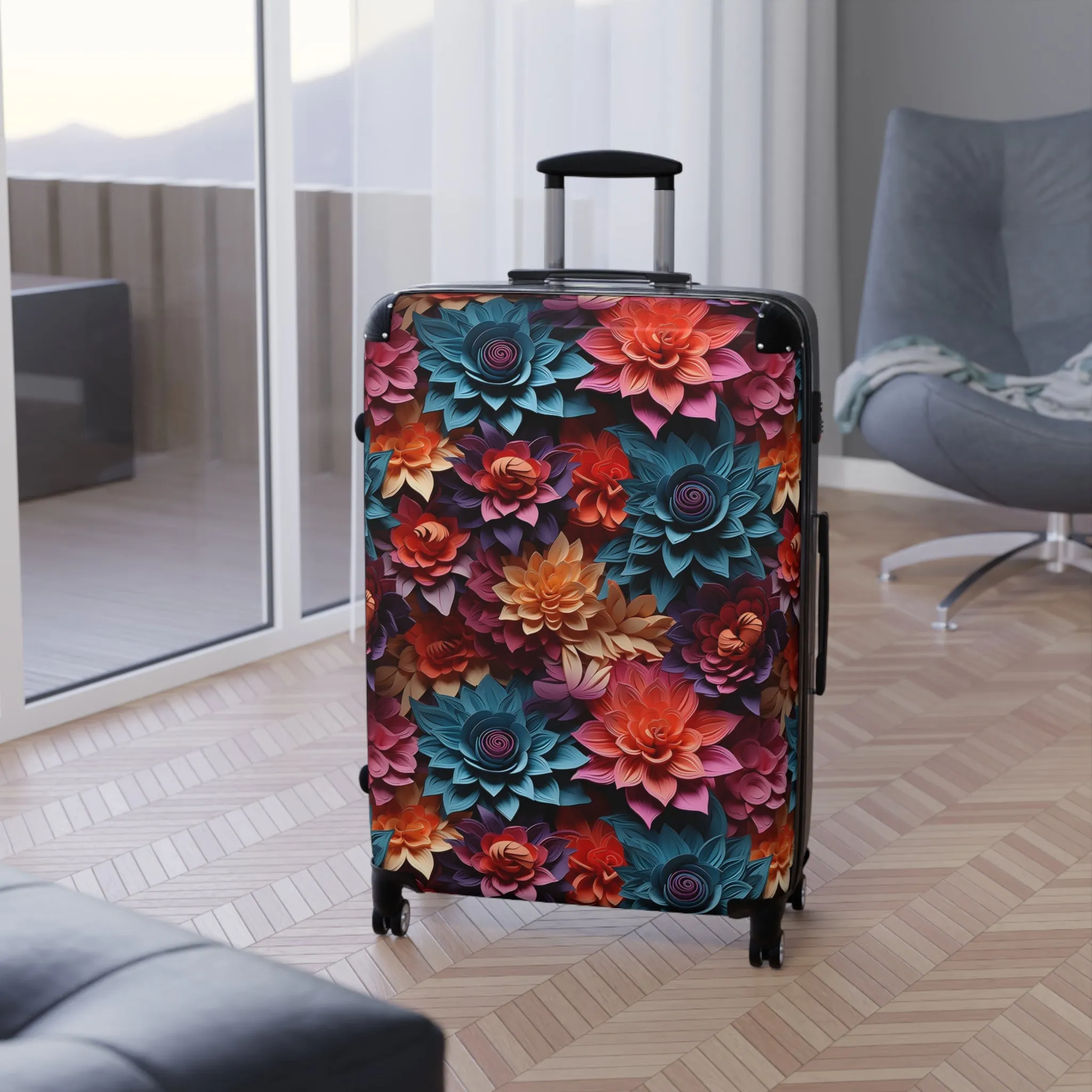 Multicolor Floral Suitcase