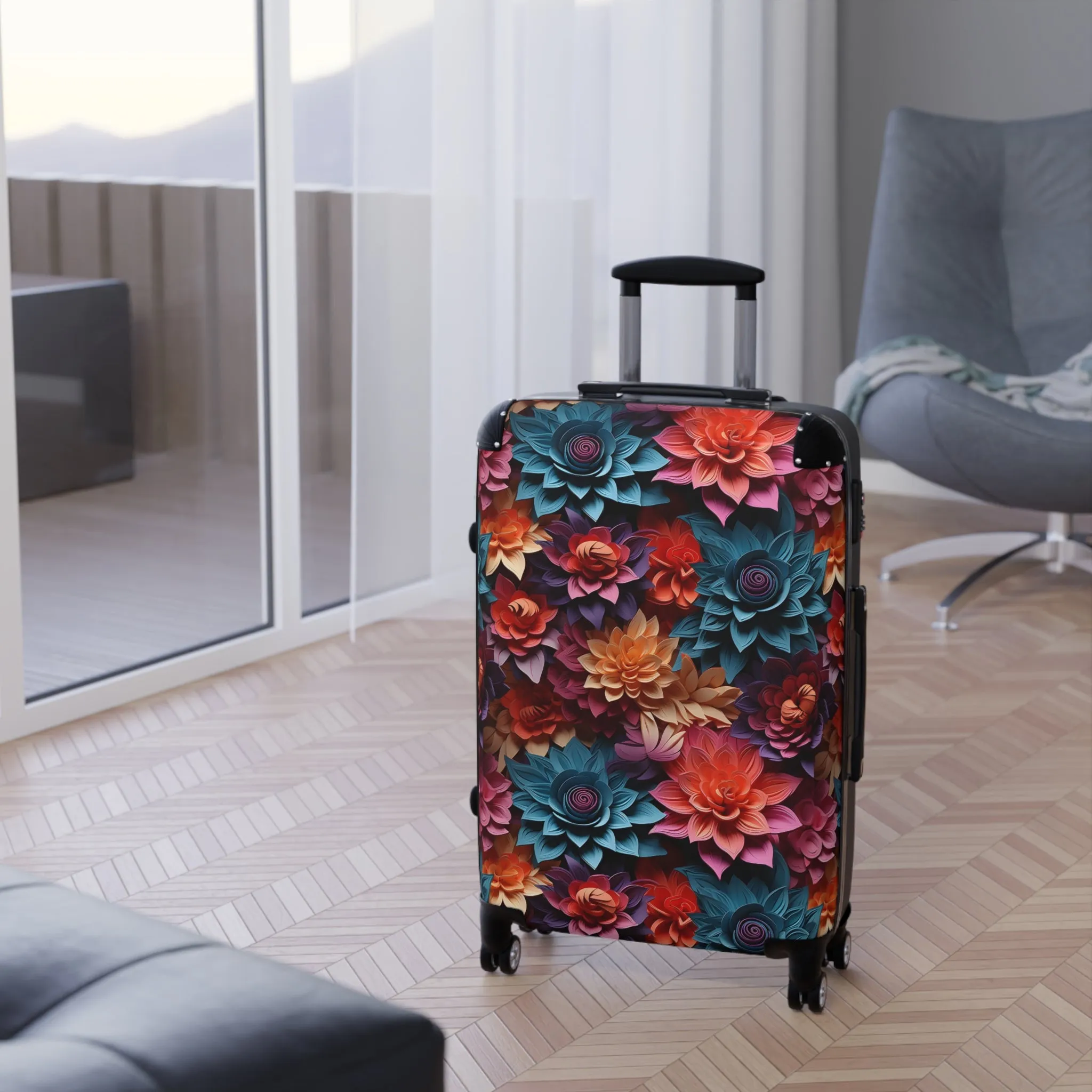 Multicolor Floral Suitcase