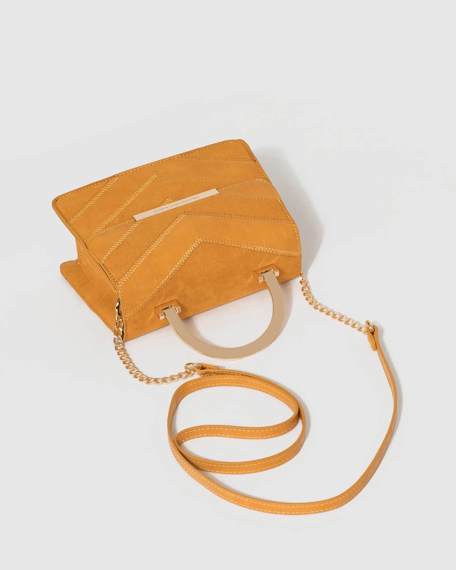 Mustard Almira Arrow Tote Bag