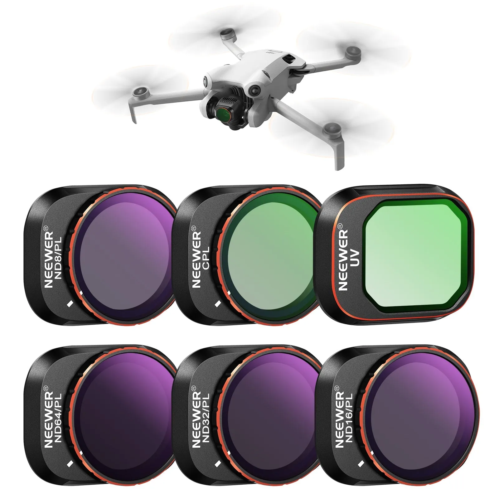 NEEWER 6 Pack ND/PL Filters Set compatible with Mini 4 Pro