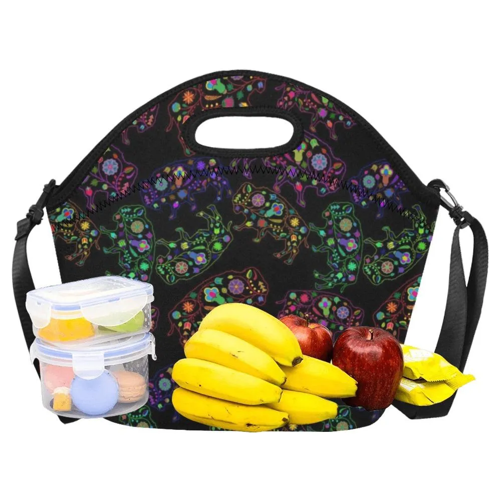 Neon Floral Buffalos Neoprene Lunch Bag/Large