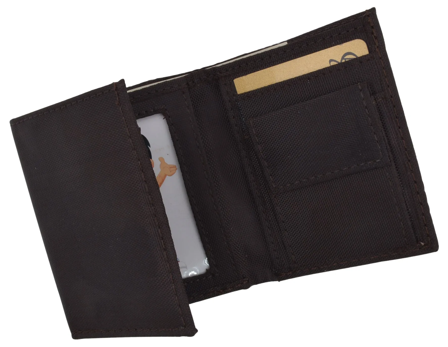 New Boys Slim Thin Nylon Trifold Wallet with Coin Pouch