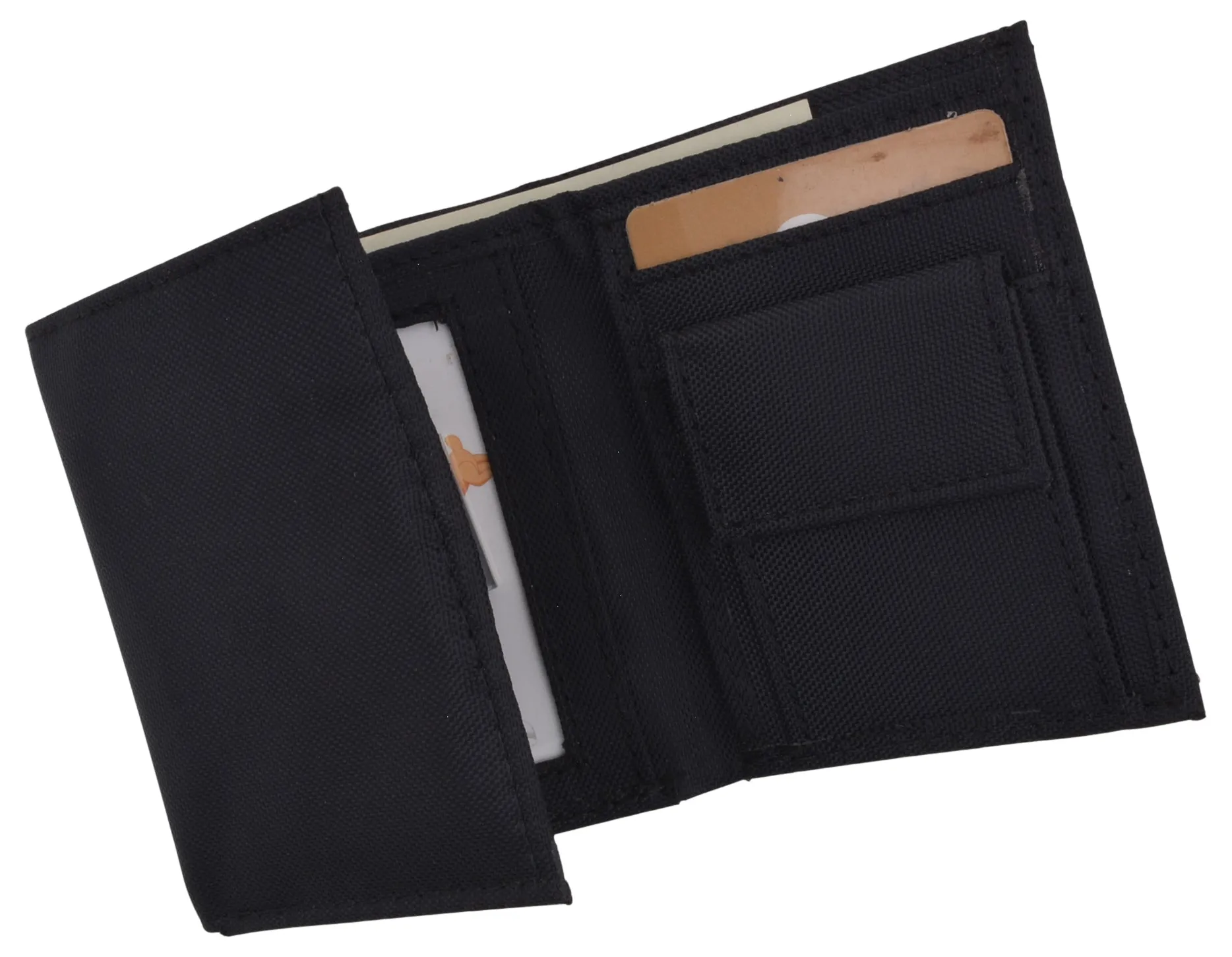 New Boys Slim Thin Nylon Trifold Wallet with Coin Pouch