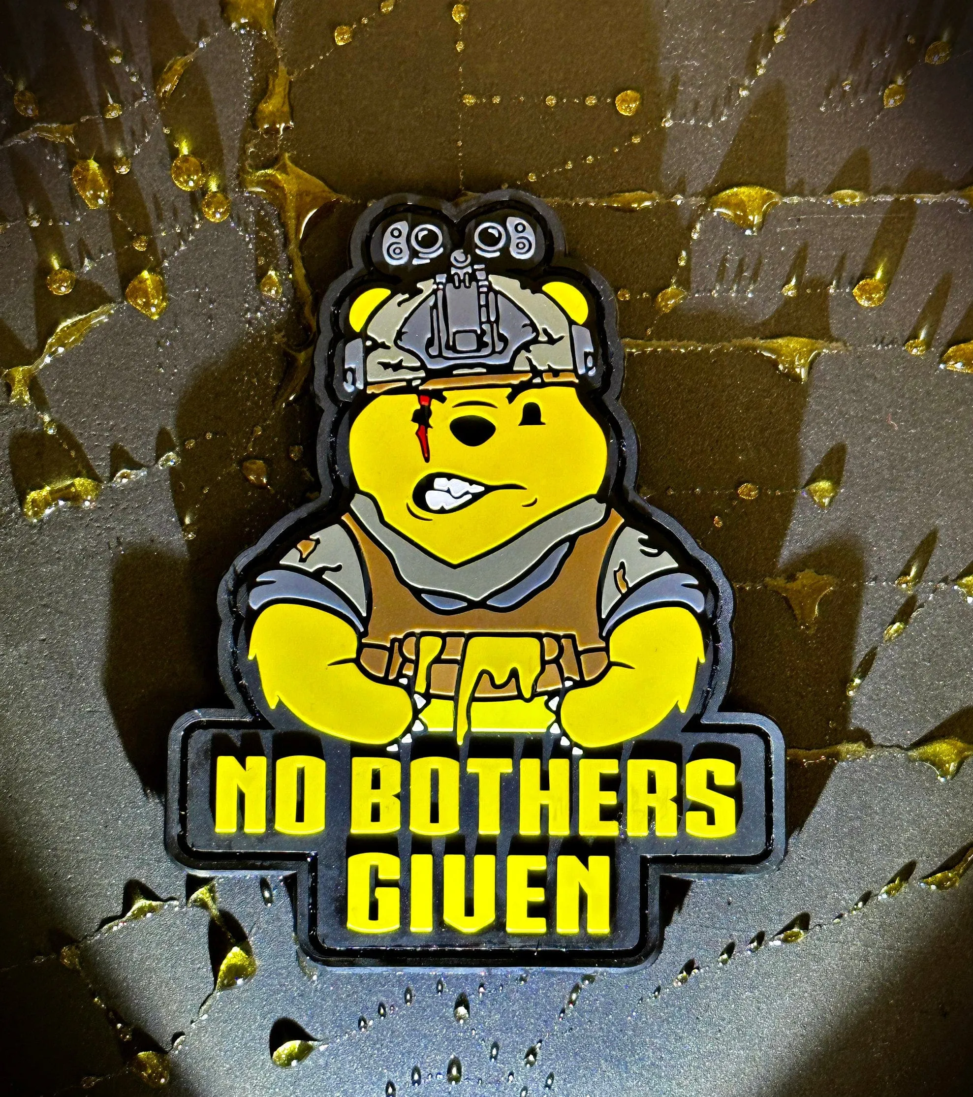 No Bothers Given Tactical Pooh Bear PVC Patch - Embrace the Honey Hunt