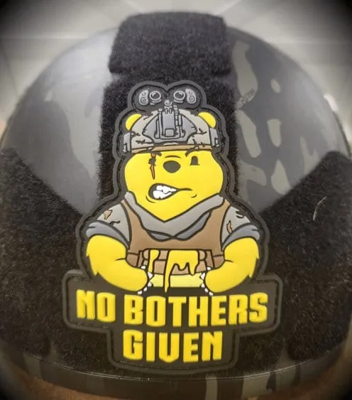 No Bothers Given Tactical Pooh Bear PVC Patch - Embrace the Honey Hunt