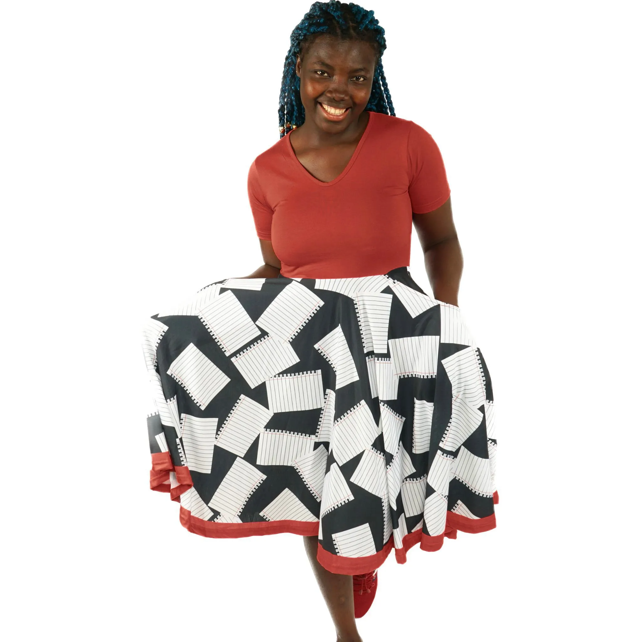 Notebook Paper Full Twirl Dress