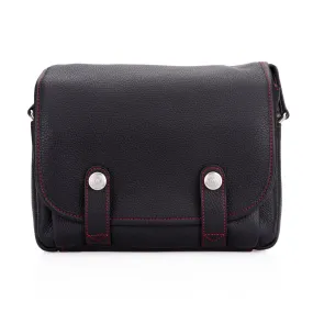 Oberwerth M Camera Bag, Edward, Black with Red Stitching