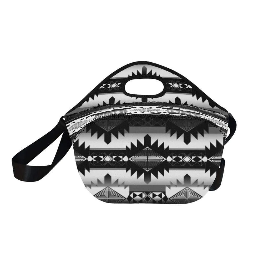 Okotoks Black and White Neoprene Lunch Bag/Large