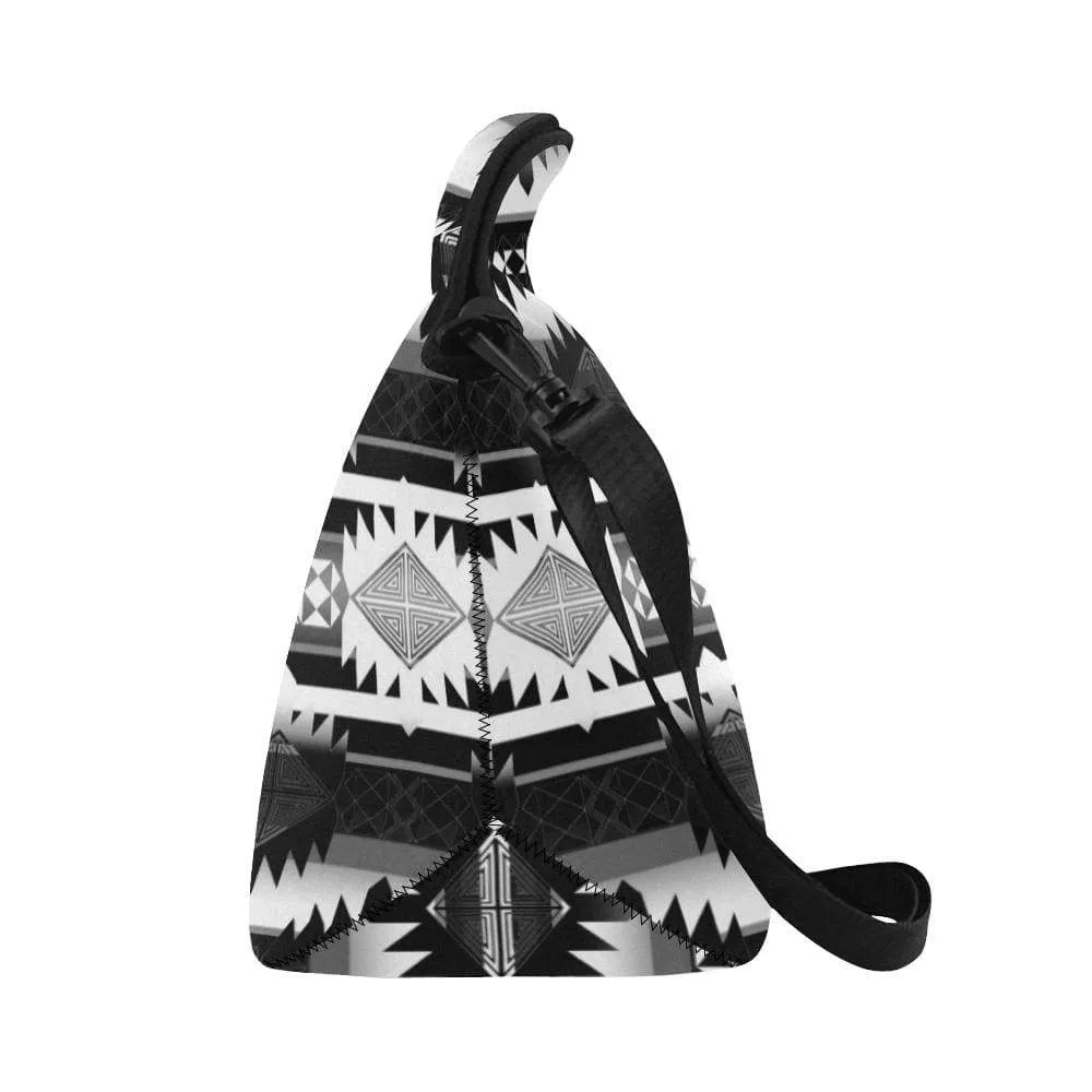 Okotoks Black and White Neoprene Lunch Bag/Large