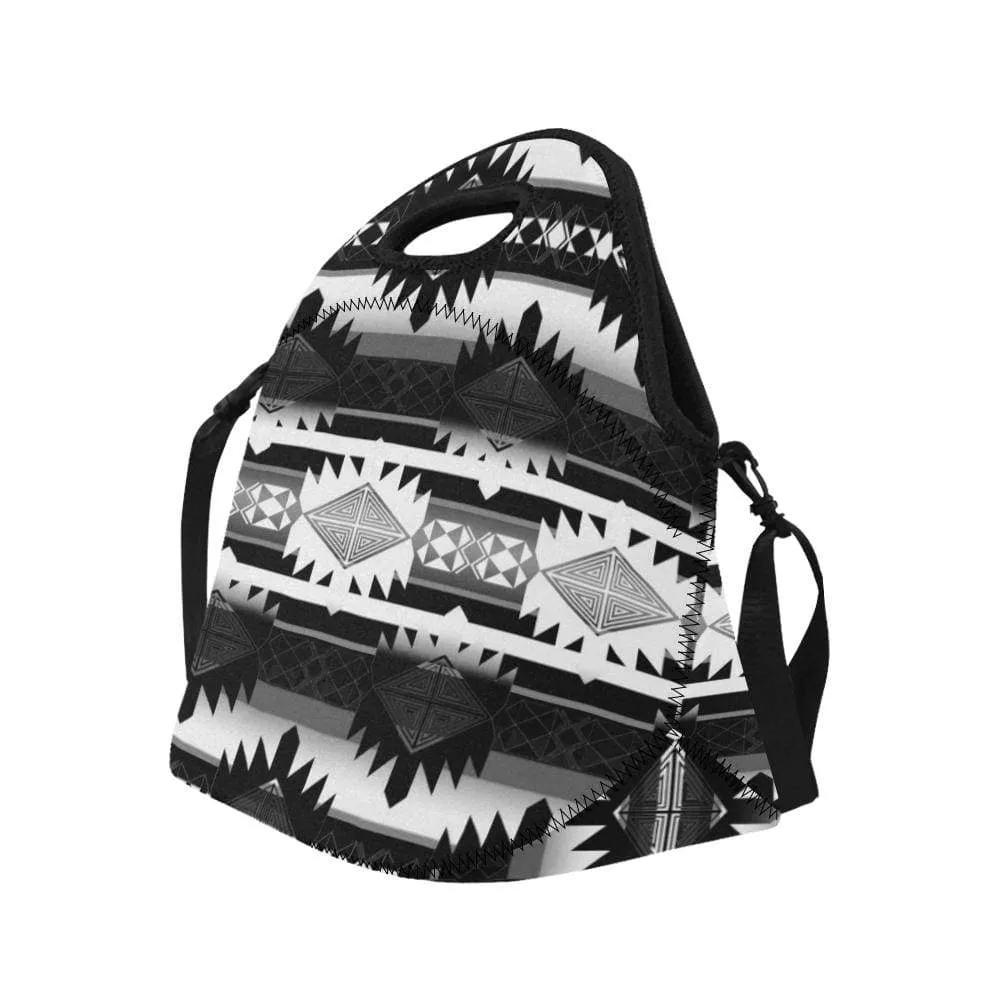 Okotoks Black and White Neoprene Lunch Bag/Large