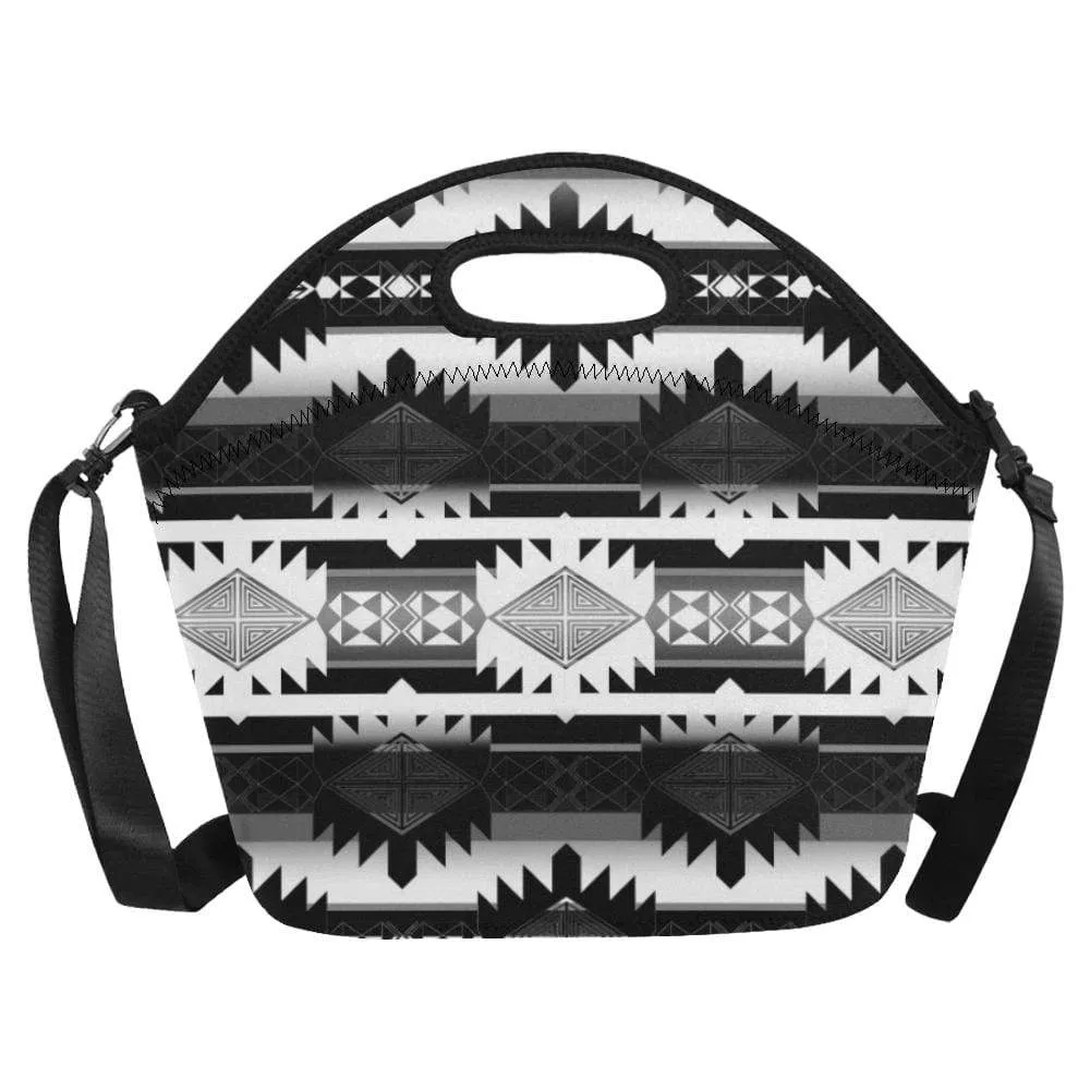 Okotoks Black and White Neoprene Lunch Bag/Large